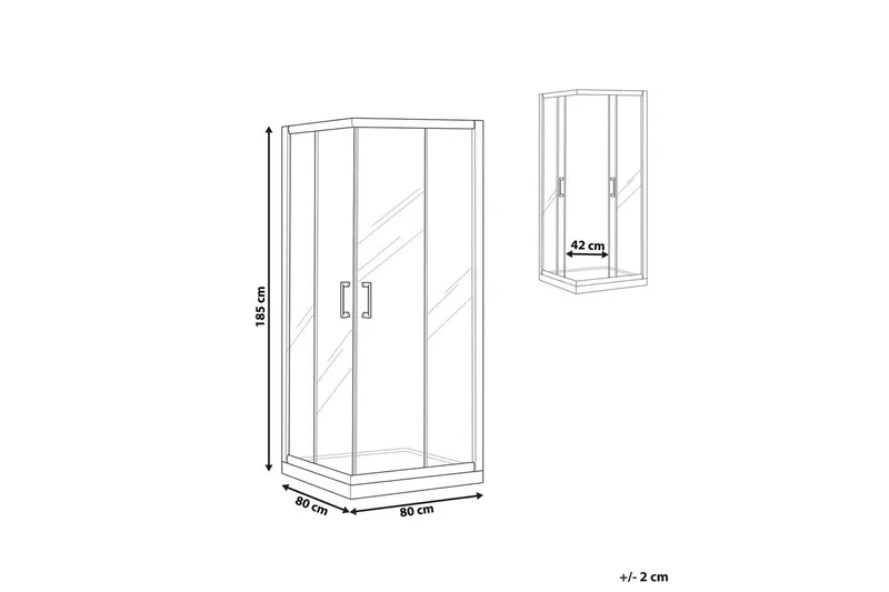 Duschväggar Silver, White 80x80x185 cm - Hus & renovering - Køkken & bad - Badeværelse - Bruser
