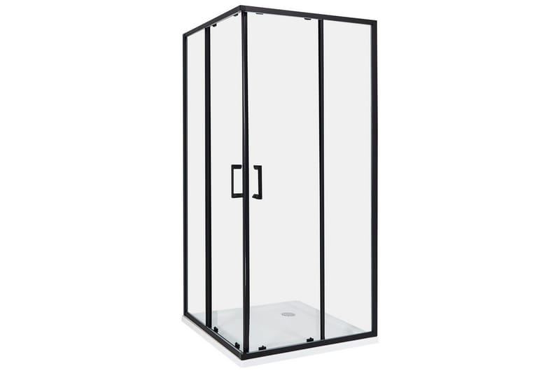 Duschväggar Svart, Vit 90x90x185 cm