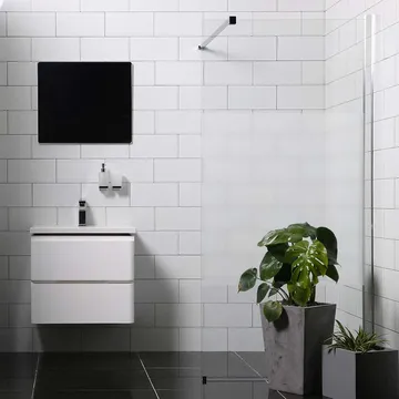 Mångsidig Brusevæg Lige Væg Delvist Matteret Glas 1000 - Sølv - Hus & renovering - Køkken & bad - Badeværelse - Bruser