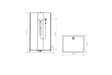 Styrsvik Brusekabine 90x115 cm - Sort/Grå - Hus & renovering - Køkken & bad - Badeværelse - Bruser