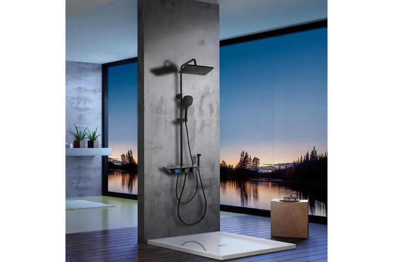 Brusesæt med loftbruser og LED-display - Hus & renovering - Køkken & bad - Badeværelse - Brusearmatur & tilbehør