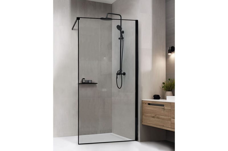 Duschskärm Black 100x100x190 cm - Hus & renovering - Køkken & bad - Badeværelse - Bruser