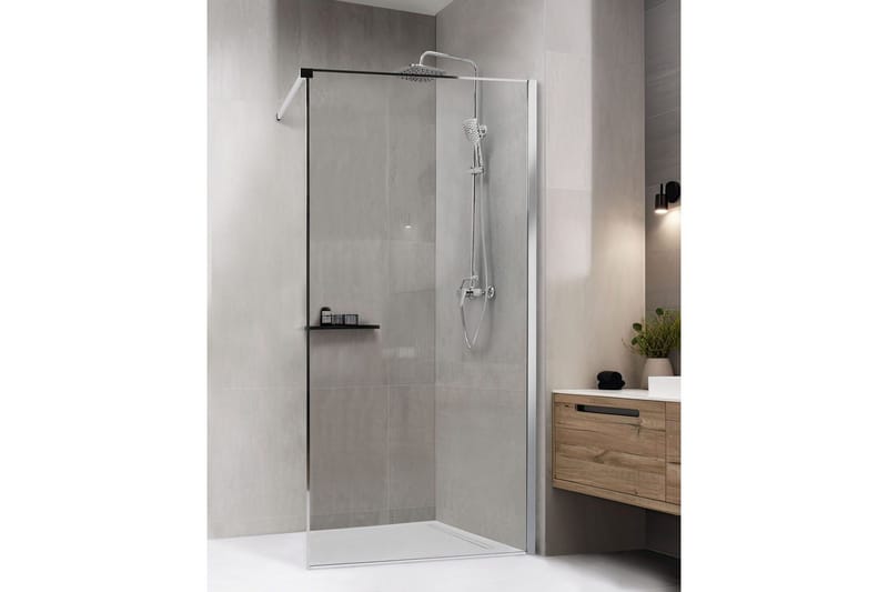 Duschskärm Silver, White 100x100x190 cm - Hus & renovering - Køkken & bad - Badeværelse - Bruser