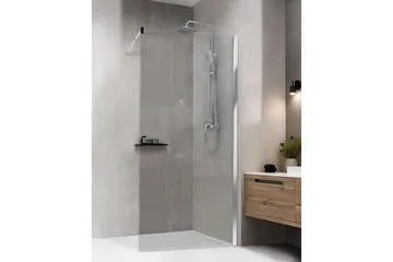 Duschskärm Silver 100x100x190 cm - Hus & renovering - Køkken & bad - Badeværelse - Bruser - Brusevægge