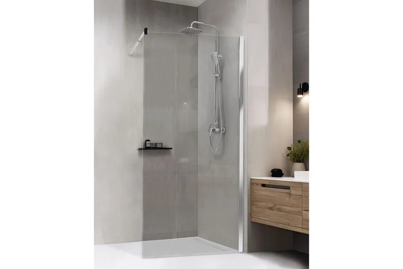 Duschskärm Silver 100x100x190 cm - Hus & renovering - Køkken & bad - Badeværelse - Bruser - Brusevægge