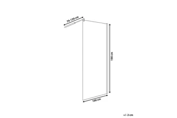 Duschskärm Silver 100x100x190 cm - Hus & renovering - Køkken & bad - Badeværelse - Bruser - Brusevægge