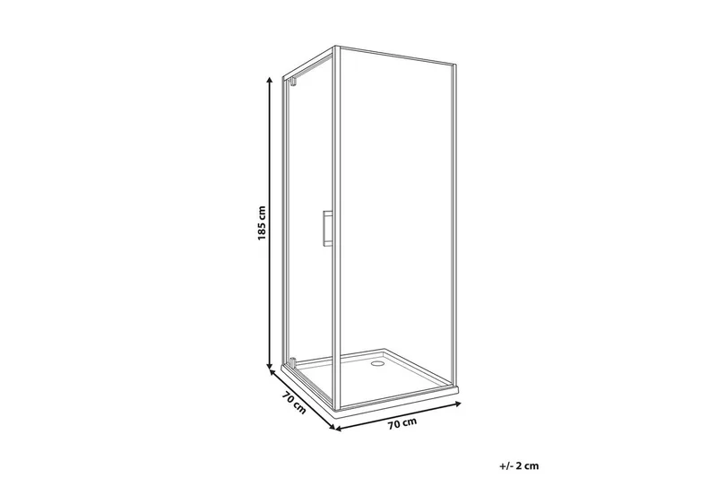 Duschväggar Black, Offwhite 70x70x185 cm - Hus & renovering - Køkken & bad - Badeværelse - Bruser - Brusevægge