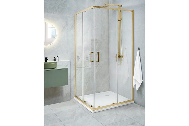 Duschväggar GOLD, White 90x90x185 cm - Hus & renovering - Køkken & bad - Badeværelse - Bruser