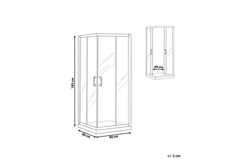 Duschväggar GOLD, White 90x90x185 cm - Hus & renovering - Køkken & bad - Badeværelse - Bruser