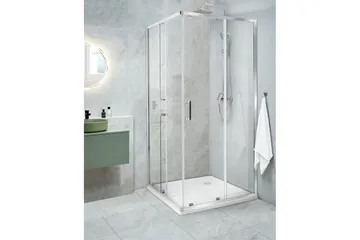 Duschväggar Silver, White 90x90x185 cm - Hus & renovering - Køkken & bad - Badeværelse - Bruser