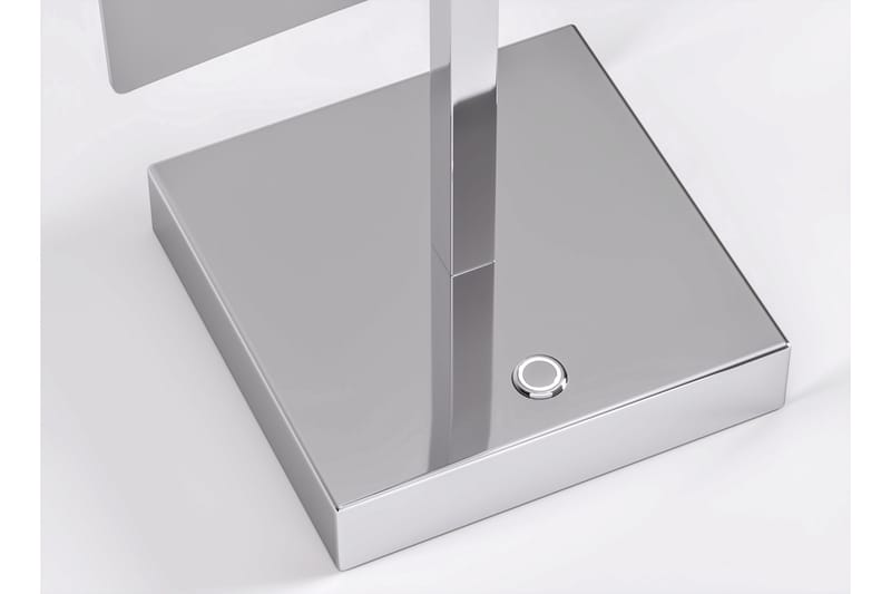 Ervallen Spejl 20x20 cm - Sølv - Makeupspejl - Spejl med belysning - Badeværelsestilbehør