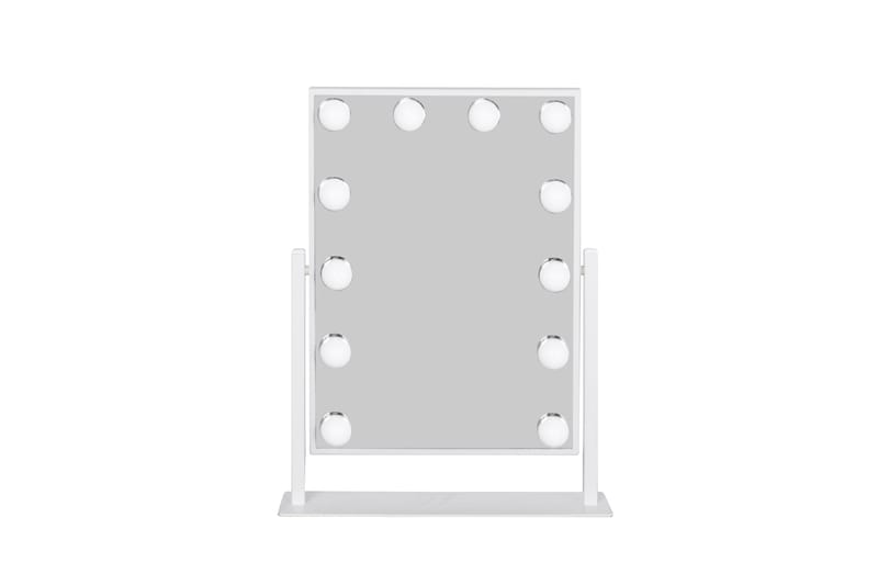 Glow Lille sminkespejl på fod 36,5 cm med LED belysning/lamper Holywood spejl, Hvid