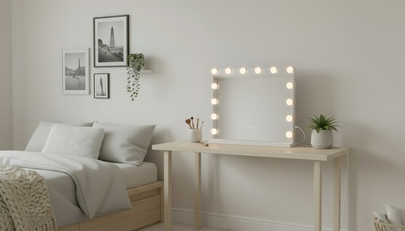 Glow Makeup-spejl 50 cm med LED Belysning - Hvid - Boligtilbehør - Spejle - Makeupspejl