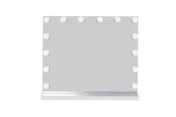 Glow sminkspejl på fod 50 cm med LED-belysning/lamper Hollywood-spejl - Hvid - Boligtilbehør - Spejle - Spejl med belysning