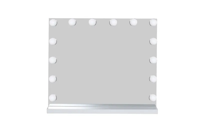 Glow sminkspejl på fod 50 cm med LED-belysning/lamper Hollywood-spejl, Hvid
