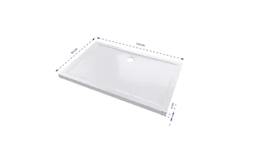 Gyttorp Brusekar 80x120 cm - Hvid - Hus & renovering - Køkken & bad - Badeværelse - Brusearmatur & tilbehør - Brusekar