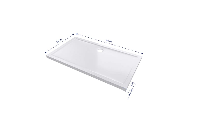 Gyttorp Brusekar 80x140 cm - Hvid - Hus & renovering - Køkken & bad - Badeværelse - Brusearmatur & tilbehør - Brusekar