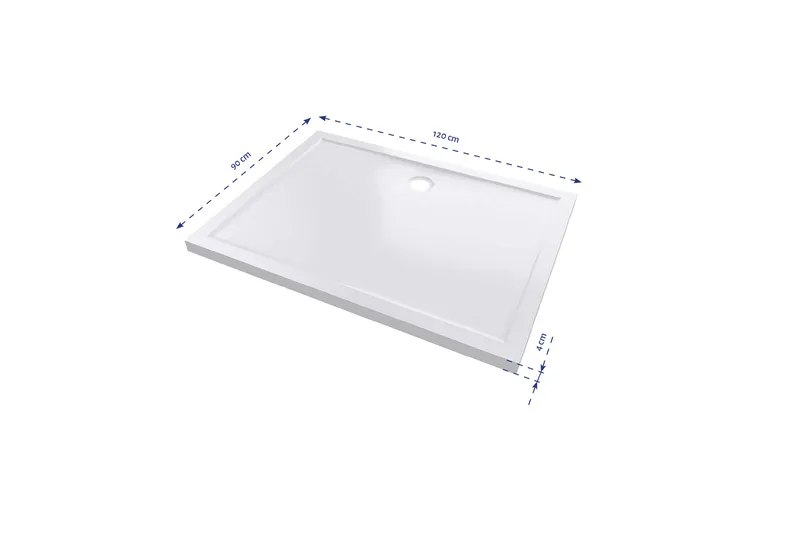 Gyttorp Brusekar 90x120 cm - Hvid - Hus & renovering - Køkken & bad - Badeværelse - Brusearmatur & tilbehør - Brusekar