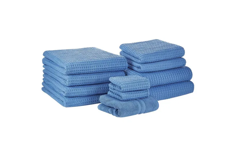 Håndklæde Areora sæt af 11 Blå - Blå - Tekstiler - Badetekstiler - Håndklæder