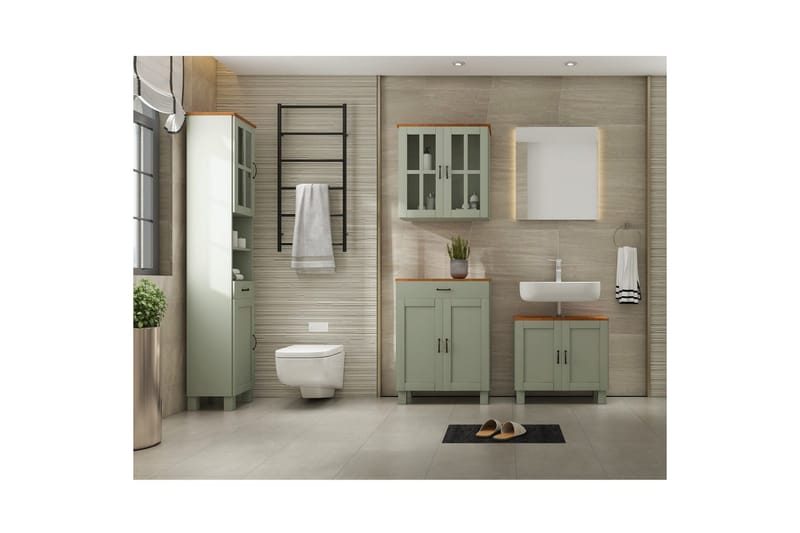 Alby Fritstående Vask 60x55 cm - Grøn - Hus & renovering - Køkken & bad - Badeværelse - Håndvaske - Lille håndvask