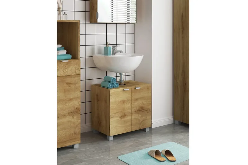 Atlas Fritstående Vask 60x55 cm - Natur - Hus & renovering - Køkken & bad - Badeværelse - Håndvaske - Lille håndvask