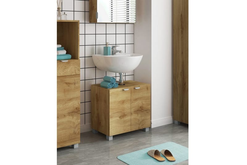 Atlas Fritstående Vask 60x55 cm - Natur - Hus & renovering - Køkken & bad - Badeværelse - Håndvaske - Lille håndvask