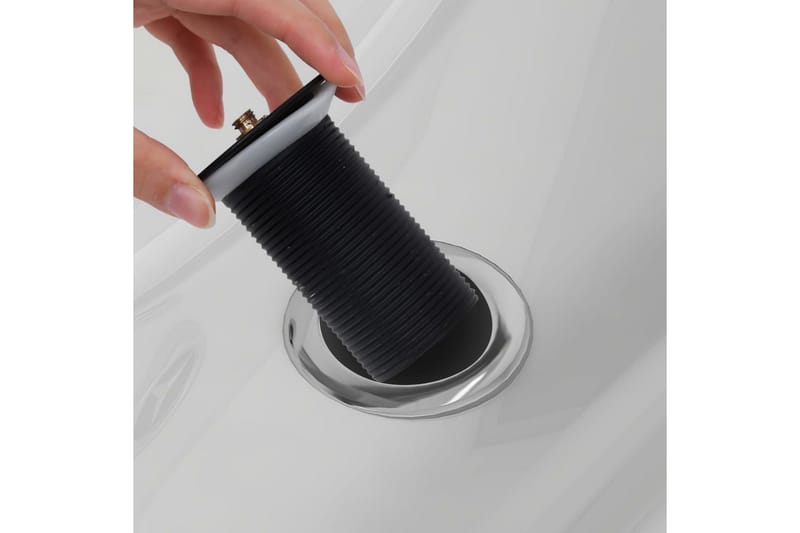 trykafløb med overløbsfunktion 6,4x6,4x9,1 cm sort - Sort - Bundventil vask - Bundventil håndvask