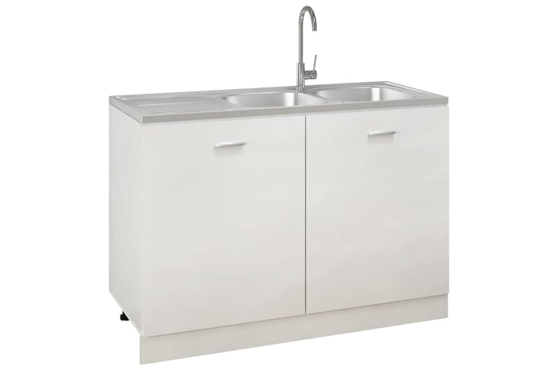 dobbelt køkkenvask 1200x600x155 mm rustfrit stål sølvfarvet - Sølv - Hus & renovering - Køkken & bad - Badeværelse - Håndvaske - Dobbelt håndvask