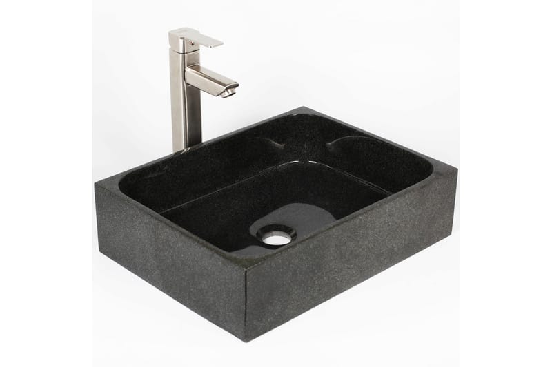 Bænksænk i sort granit 450x120x350 - Lille håndvask
