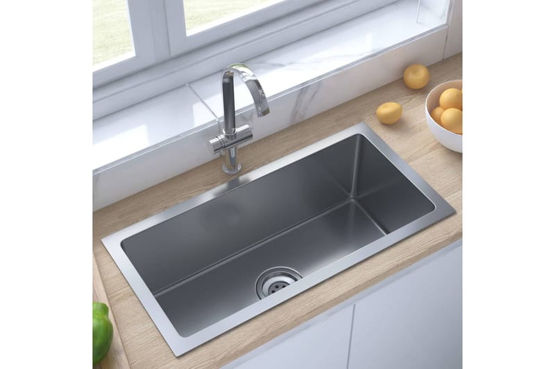 håndlavet køkkenvask med strainer rustfrit stål - Sølv - Hus & renovering - Køkken & bad - Badeværelse - Håndvaske - Lille håndvask