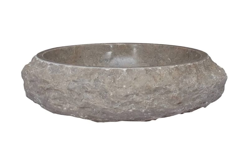 håndvask Ø40x12 cm marmor grå - Grå - Lille håndvask