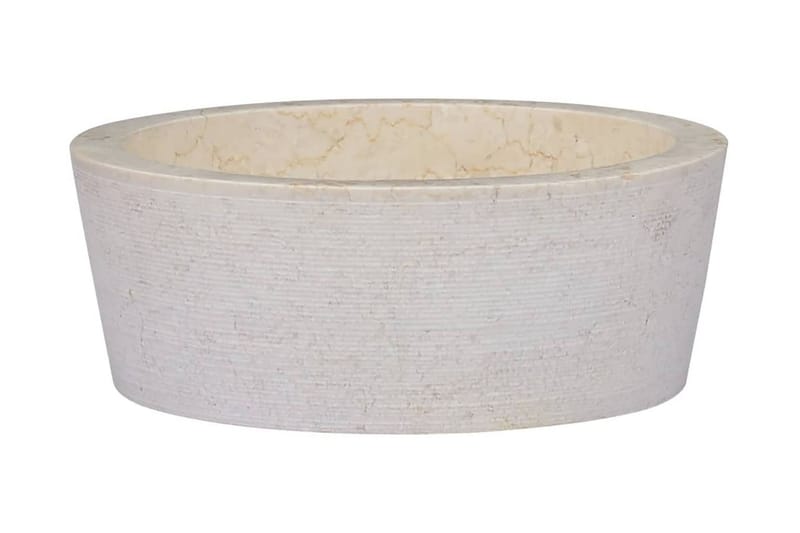 håndvask Ø40x15 cm marmor cremefarvet - Creme - Hus & renovering - Køkken & bad - Badeværelse - Håndvaske - Lille håndvask