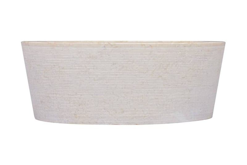 håndvask Ø40x15 cm marmor cremefarvet - Creme - Lille håndvask