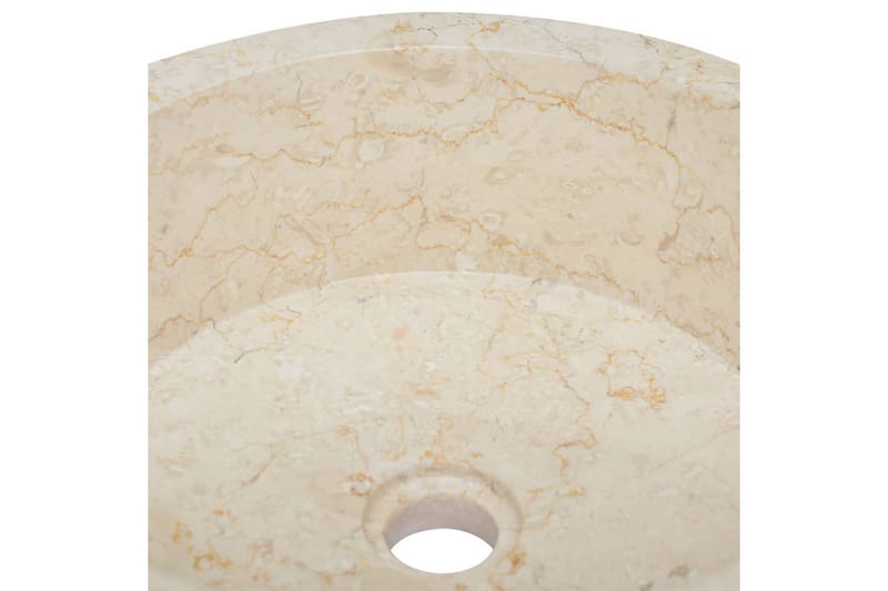 håndvask Ø40x15 cm marmor cremefarvet - Creme - Hus & renovering - Køkken & bad - Badeværelse - Håndvaske - Lille håndvask