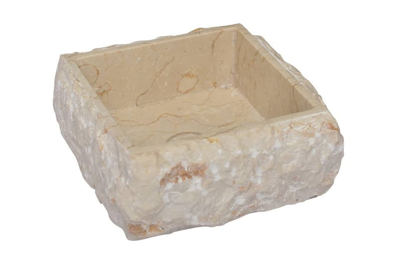 håndvask 30x30x13 cm marmor cremefarvet - Creme - Lille håndvask