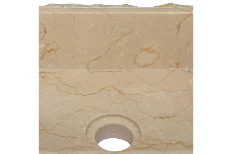 håndvask 30x30x13 cm marmor cremefarvet - Creme - Lille håndvask