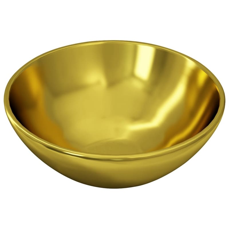 håndvask 32,5 x 14 cm keramik guldfarvet - Guld - Lille håndvask