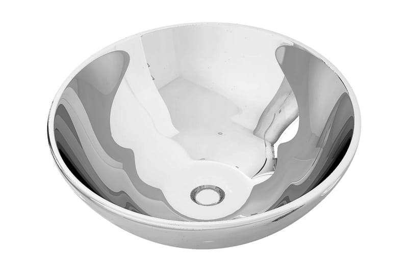 håndvask 32,5 x 14 cm keramik sølvfarvet - Sølv - Lille håndvask
