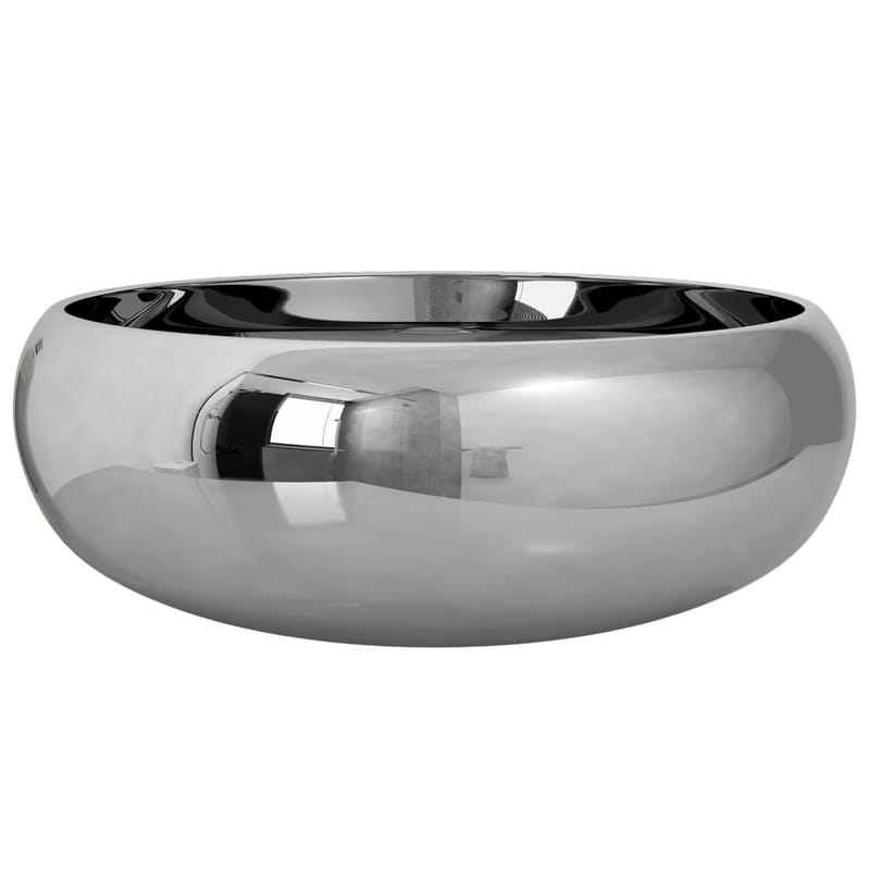 håndvask 40 x 15 cm keramik sølvfarvet - Sølv - Lille håndvask