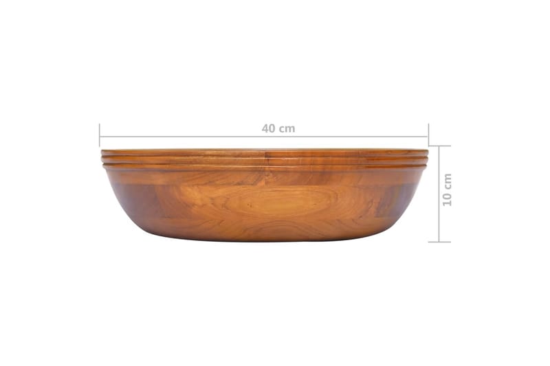 håndvask 40x10 cm massivt teaktræ - Brun - Lille håndvask