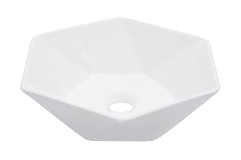 håndvask 41 x 36,5 x 12 cm keramik hvid - Hvid - Lille håndvask