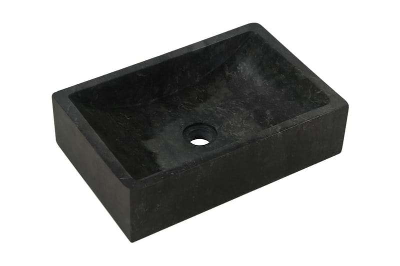 håndvask 45 x 30 x 12 cm marmor sort - Sort - Lille håndvask