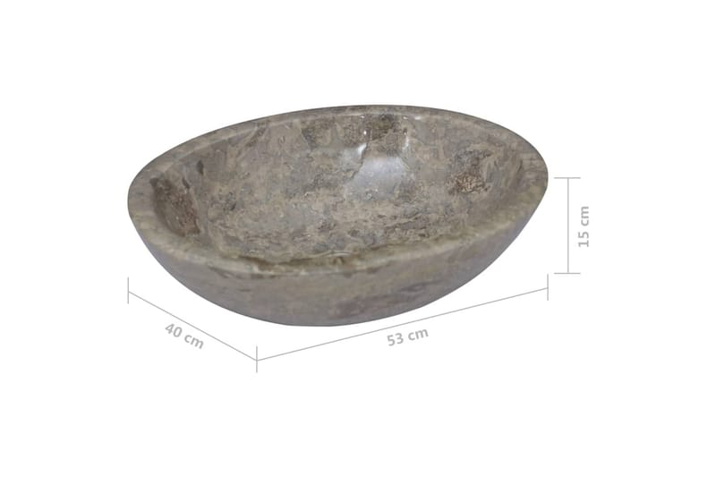 håndvask 53x40x15 cm marmor grå - Grå - Lille håndvask