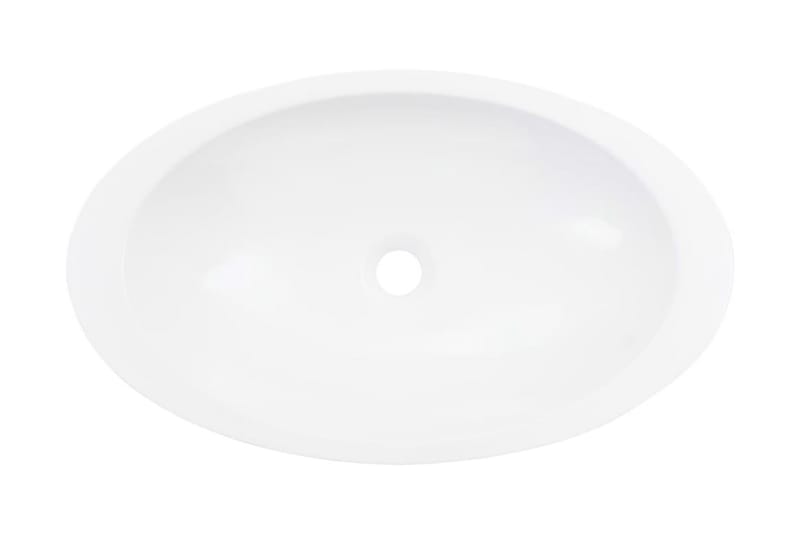 håndvask 59,3 x 35,1 x 10,7 cm mineralstøbt/marmorstøbt hvid - Hvid - Lille håndvask