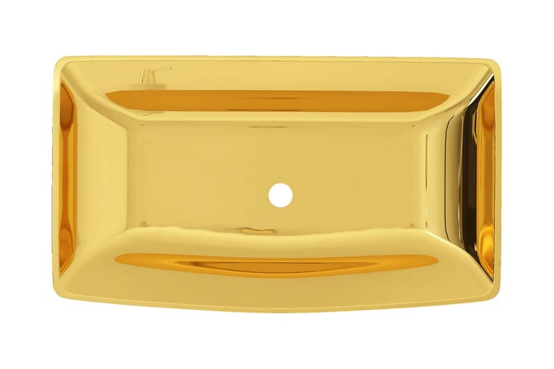håndvask 71 x 38 x 13,5 cm keramik guldfarvet - Guld - Lille håndvask