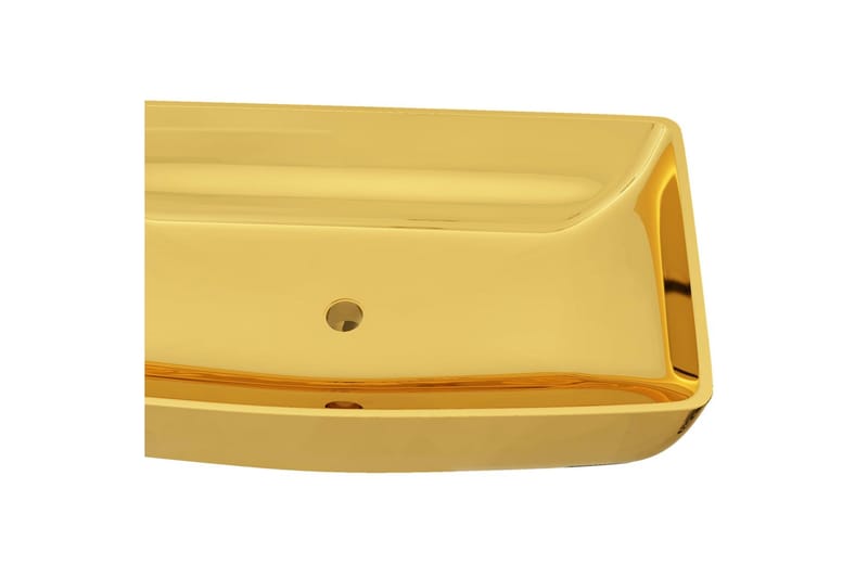 håndvask 71 x 38 x 13,5 cm keramik guldfarvet - Guld - Lille håndvask