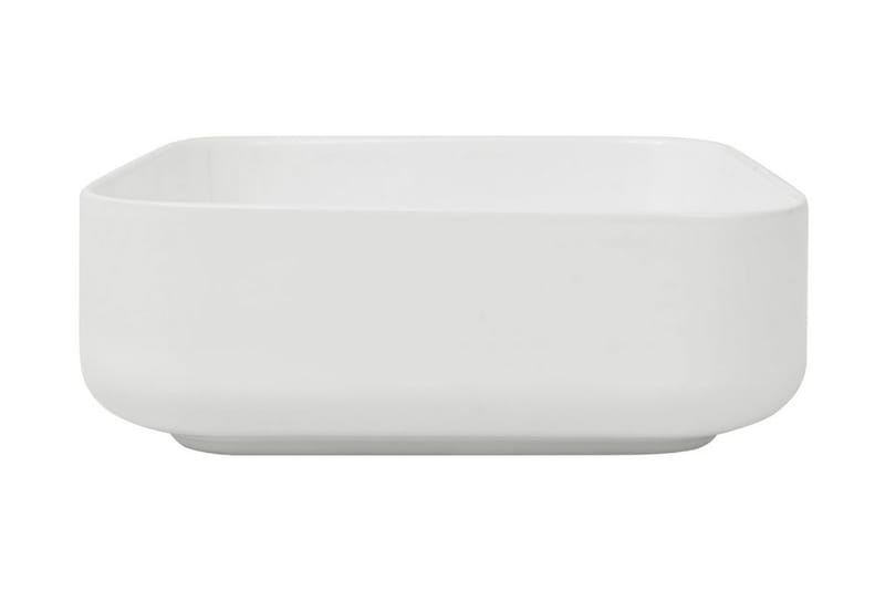 håndvask firkantet keramik 38 x 38 x 13,5 cm hvid - Hvid - Lille håndvask