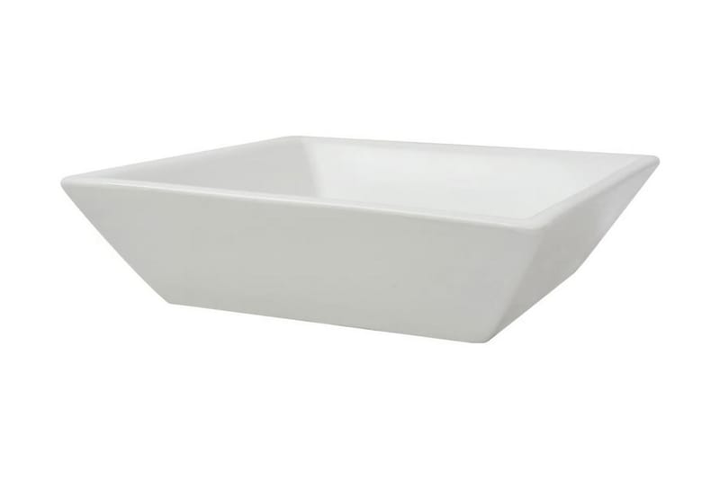 håndvask firkantet keramik 41,5 x 41,5 x 12 cm hvid - Hvid - Hus & renovering - Køkken & bad - Badeværelse - Håndvaske - Lille håndvask