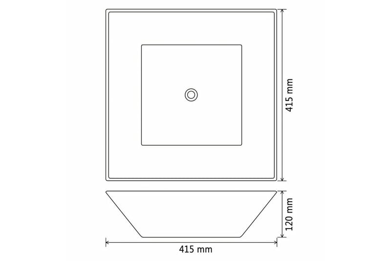 håndvask firkantet keramik 41,5 x 41,5 x 12 cm hvid - Hvid - Lille håndvask