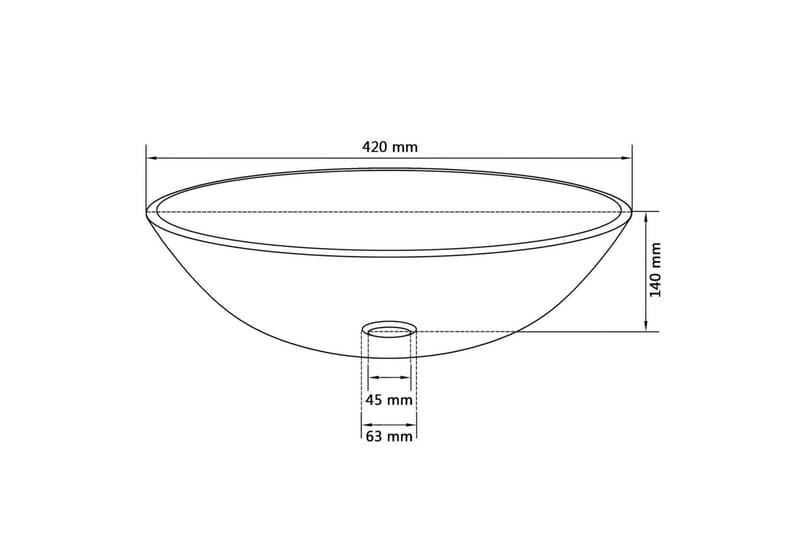 håndvask hærdet glas 42 cm brun - Brun - Lille håndvask